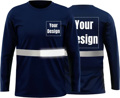 Miniatura 35 de La alta visibilidad reflexiva de las camisetas de la seguridad del logotipo de encargo Hola Vis de Verde neón