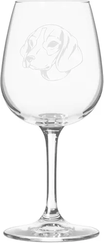 Miniatura 347 de Copa de vino de 12.75 onzas con diseño de perro grabado
