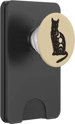 Miniatura 7 de PopSockets PopSockets intercambiables PopGrip con diseño de gato místico negro