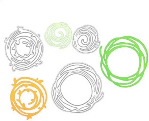 Miniatura 5 de Troqueles de metal para cortar nido de pájaro, marco circular de nido de pájaro troquelado, plantillas en relieve, molde de plantilla para álbumes