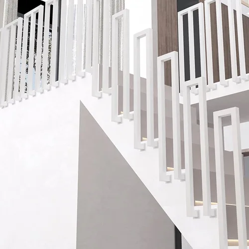 Miniatura 4 de Pasamanos de hierro forjado, barandilla de escalera blanca para porche delantero para escalones interiores y exteriores, barra de apoyo de seguridad