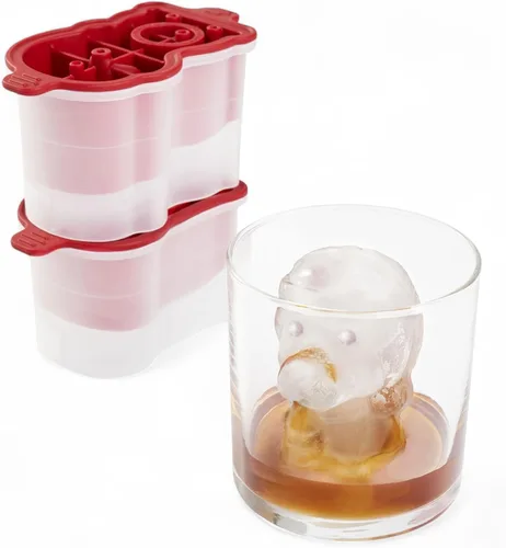 Tovolo Molde de Hielo para Perro Forma de Esfera Hielo en Forma de Perro Moldes de Hielo Esférico Juego de 2 Regalo Festivo para Navidad Relleno de
