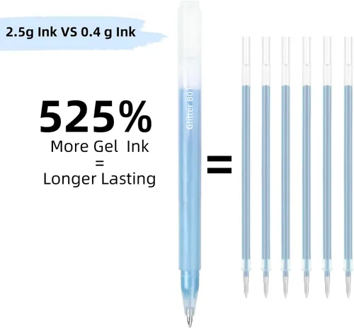 Miniatura 3 de Bolígrafos de gel con purpurina de 80 colores para libros de colorear para adultos y papel negro, punta fina suave de 0.039 in, gran capacidad