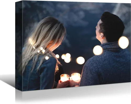 Miniatura 17 de Looife Impresiones en lienzo personalizadas de 40 x 20 pulgadas con tu foto, arte de pared personalizado con tu foto sobre lienzo
