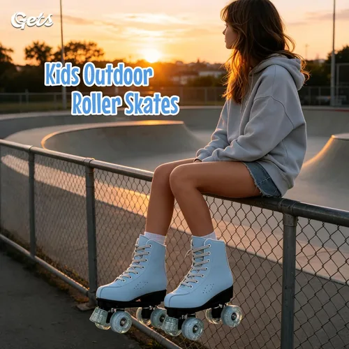 Miniatura 2 de Gets Patines con Ruedas para Mujeres y Hombres con 4 Ruedas que se Iluminan para Interiores y Exteriores, Patines de Cuero PU de Caña Alta