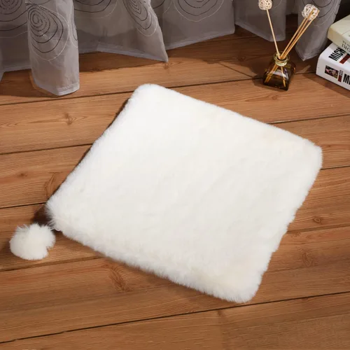 Miniatura 2 de SHENGOCASE Paquete de 2 cojines de repuesto de 18" x 18" de piel sintética de conejo para caseta de gato. Almohadilla de cojín de cama para gato