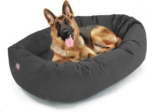 Miniatura 25 de Majestic Pet Cama para Perros Grandes Lavable de 40 Pulgadas, Mueble Ortopédico en Forma de Donut para Perros Grandes, Almohadilla y Alfombra de Gris
