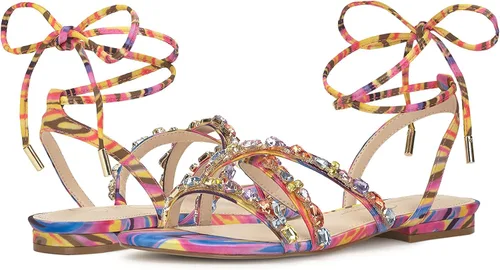 Miniatura 7 de Jessica Simpson Sandalias planas con cordones Rabenie para mujer