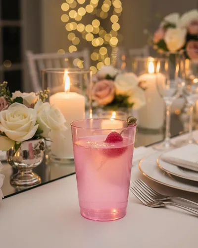 Miniatura 4 de bUCLA 100 vasos de plástico rosa de 12 onzas – Vasos desechables de alta calidad irrompibles de color rosa – Ideal para bodas, fiestas y día de San