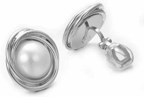 Miniatura 37 de Yoursfs Aretes de clip de perlas blancas grandes para mujer, chapados en oro de 18 quilates, hipoalergénicos, sin perforaciones, joyería brillante
