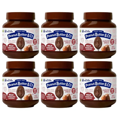 Peanut Butter & Co. Crema cremosa de chocolate con leche y avellanas, sin gluten, sin OMG, Kosher, para tostadas, frutas y hornear, 13 onzas