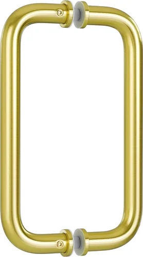 Miniatura 8 de Ranbo Manija tubular de puerta de ducha CTC negra mate de 8 pulgadas, acero inoxidable 304 de 1/4 a 1/2 pulgadas de grosor y puertas de madera