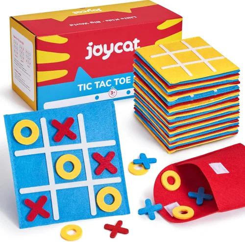 Miniatura 8 de JoyCat Tic Tac Toe Mini Juego de Mesa Juguete para Niños y Familia, Recuerdos de Fiesta de Cumpleaños, Bolsa de Golosinas, Divertida Actividad