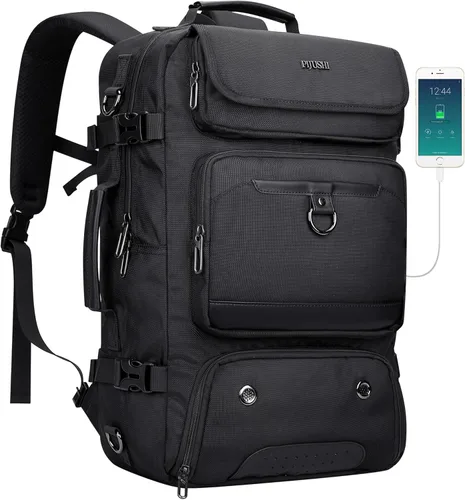 PIJUSHI Mochila de viaje de mano para mujeres y hombres, bolsa de lona convertible, mochila de equipaje grande, para laptop de 16 pulgadas (PE039,