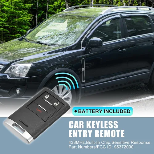 Miniatura 2 de X AUTOHAUX 433MHz 95372090 Reemplazo inteligente de proximidad sin llave remoto llavero para Chevrolet Captiva 2016-2018 3 botones 95372091
