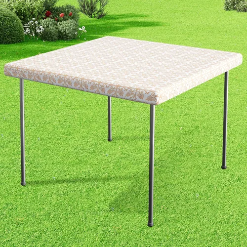 Miniatura 30 de Misaya - Mantel de vinilo rectangular, mantel elástico con respaldo de franela, 100% impermeable, cubierta de plástico para mesas plegables de 4