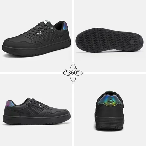 Miniatura 3 de SPIEZ Zapatos de trabajo antideslizantes para hombres y mujeres, zapatos de servicio de alimentos antideslizantes y resistentes al aceite, zapatos