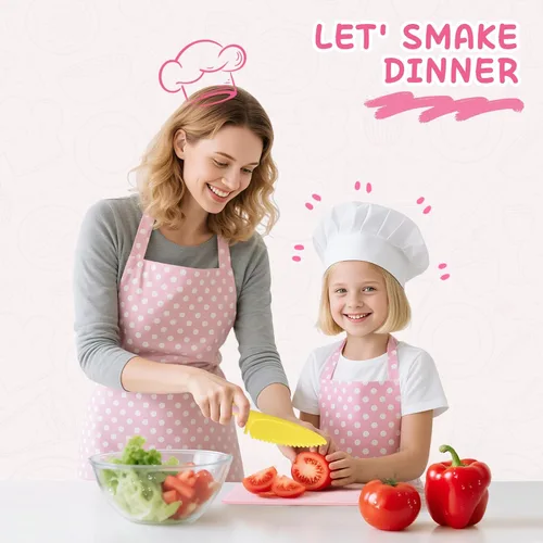 Miniatura 7 de Juego de cuchillos de cocina para niños para cocinar de verdad con caja de almacenamiento rosa, juguete de cocina Montessori con tabla de cortar