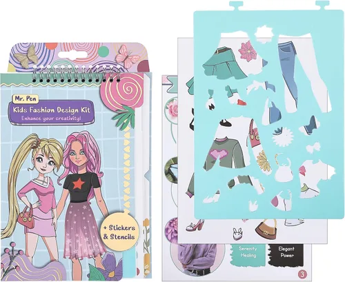 Miniatura 7 de Mr. Pen - Kit de cuaderno de bocetos de moda, cuaderno de bocetos de diseño de moda, kit de dibujo para niños