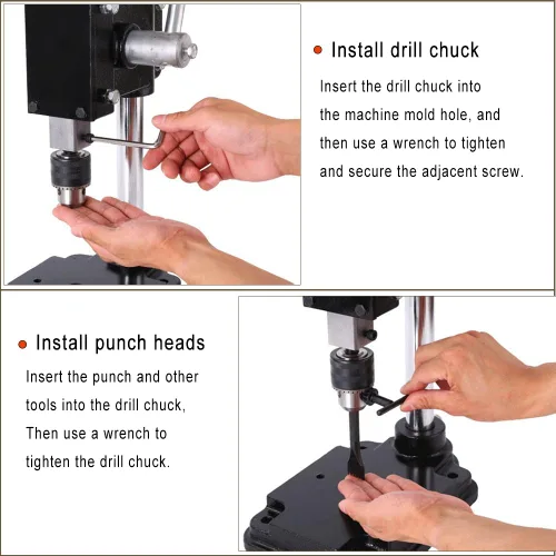 Miniatura 6 de Perforadora de agujero de cuero, máquina de perforación de mano ERPHIC - Herramientas de perforación manual o perforadora de cuero para manualidades
