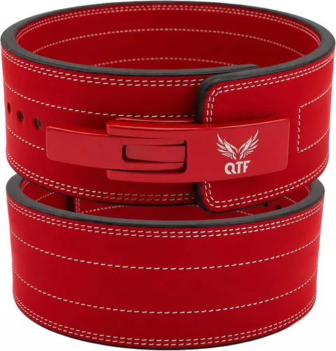 Miniatura 14 de QTF 'S - Cinturón de palanca para levantamiento de pesas para hombres y mujeres, hecho de cuero grueso, cinturón de entrenamiento de gimnasio, ideal