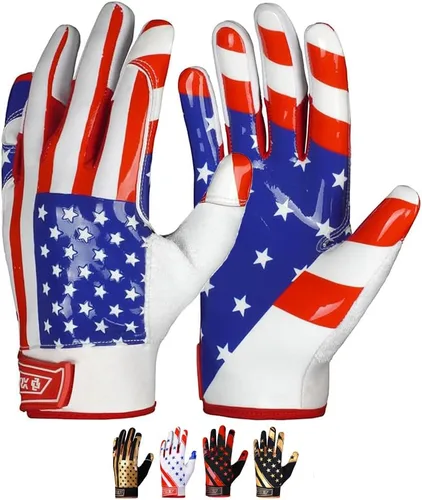 Miniatura 20 de Guantes de receptor de fútbol profesional LYRX con palma de silicona óptima, agarre antideslizante, control ultra adhesivo, deportivo, ligero