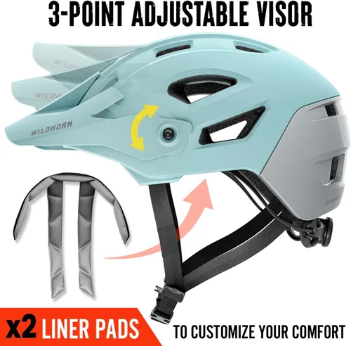Miniatura 3 de Wildhorn Corvair - Casco de bicicleta de montaña para adultos, mujeres y jóvenes, casco ligero de ciclismo MTB con visera ajustable y ventilación