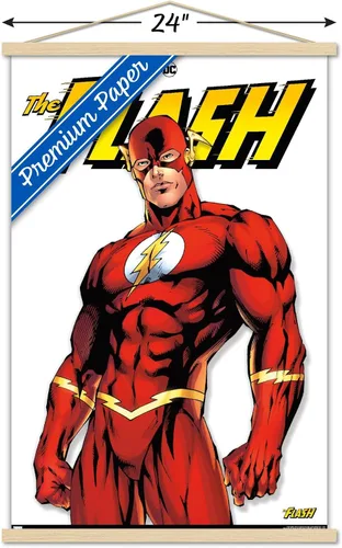 Miniatura 3 de Trends International DC Comics - Póster de pared con marco magnético The Flash Feature Series Juego de perchas de madera de haya y impresión de alta