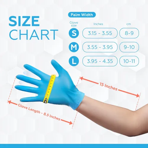 Miniatura 2 de [100 guantes de nitrilo – Examen desechable sin polvo ni látex – Grado médico y alimenticio – 3 mil – sensible al tacto