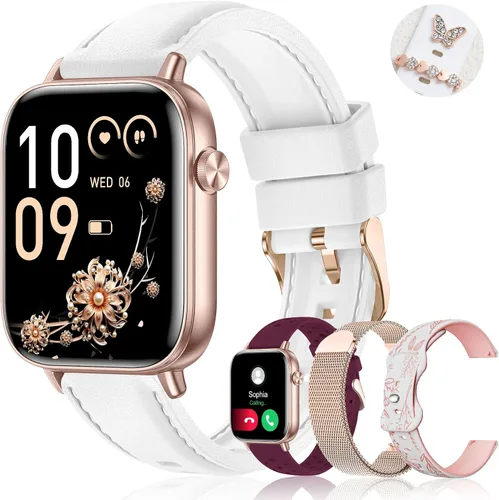Miniatura 11 de Iaret Reloj inteligente para mujer, rastreador de fitness HD de 1.83 pulgadas con 4 bandas, responder/hacer llamadas, frecuencia cardíaca, sueño