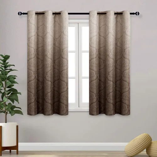 Miniatura 95 de DWCN - Cortinas blackout para dormitorio, diseño de damasco con aislamiento térmico y ojales, para sala de estar, juego de 2 paneles de cortina Gris