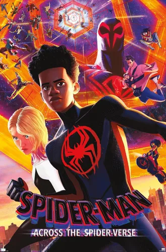 Miniatura 11 de Marvel Spider-Man: Across The Spider-Verse - Póster de pared de hoja del grupo uno, 34 pulgadas de largo x 22.4 pulgadas de ancho, versión enmarcada