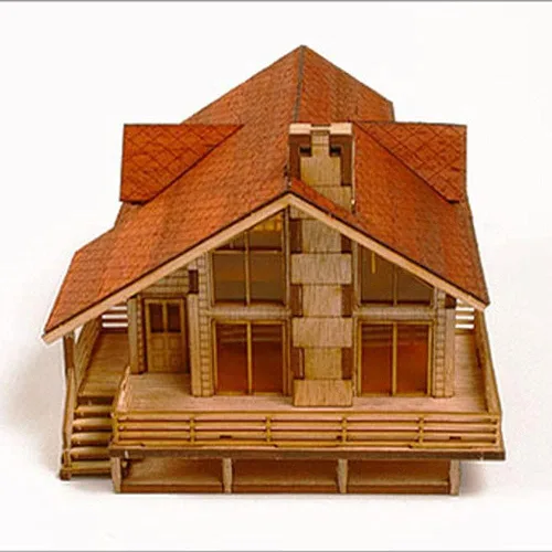 Miniatura 2 de Kit de Modelo de Madera de Escritorio Casa de Jardín A con una Gran Terraza de YOUNGMODELER por Young Modeler