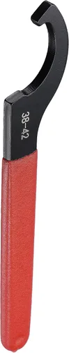 Miniatura 4 de uxcell Llave inglesa de gancho C portabrocas para tuerca redonda de 1.496-1.654 in, con mango antideslizante rojo