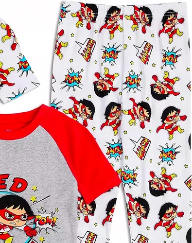 Miniatura 5 de Komar Kids Boys' Ryan's World 4 Piece Cotton Pajamas