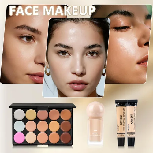 Miniatura 4 de Juego de maquillaje para adolescentes y mujeres, kit completo de maquillaje para mujeres, sombra de ojos, base, juego de regalo para adolescentes