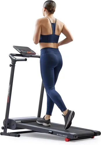 Sunny Health & Fitness Smart Slim Treadmill, Under Desk/Office, Walking Pad with Optional SunnyFit® App Enhanced Connectivity Gris oscuro