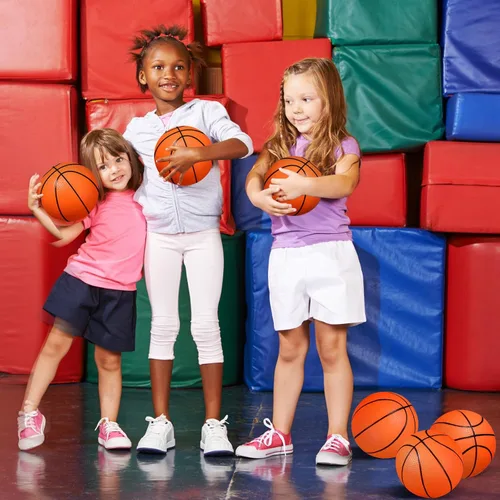 Miniatura 4 de Leitee Juego de 30 mini pelotas de baloncesto de 6 pulgadas con bomba de inflador, juego de baloncesto al aire libre para niños pequeños, repuesto