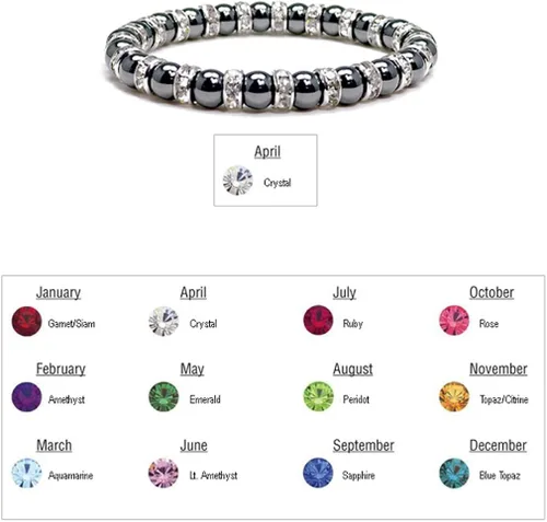 Miniatura 2 de Accents Kingdom, brazalete "tuchi" de hematita magnética con perlas de imitación, para mujer.