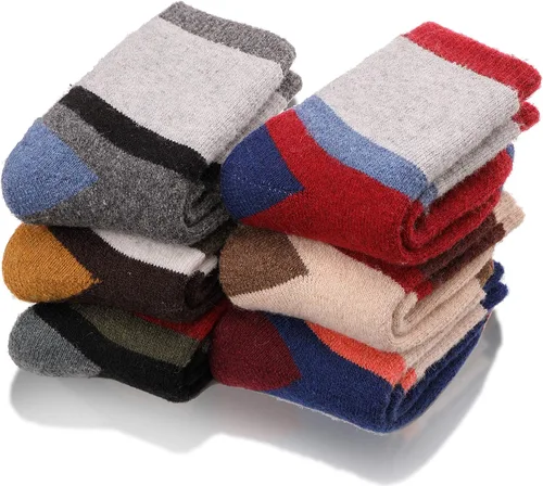 EBMORE - Calcetines de lana merino para niños para niños pequeños, niños y niñas, térmicos, cálidos, gruesos, para senderismo, invierno, calcetines