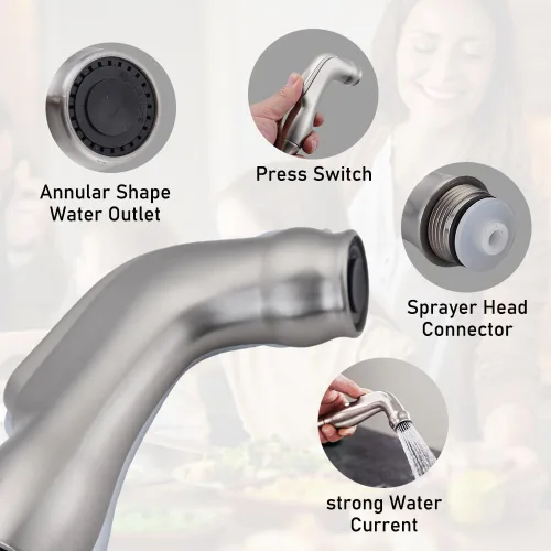 Miniatura 5 de Pulverizador de fregadero compatible con Moen universal de repuesto de rociador de cocina, cabezal rociador de fregadero con manguera y soporte