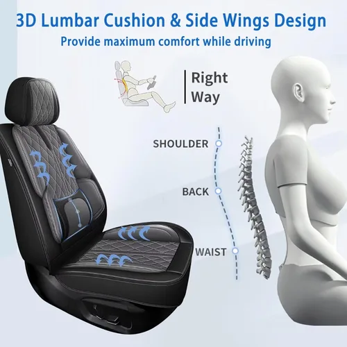 Miniatura 3 de YORKNEIC Fundas de asiento delantero de automóvil para BMW X1 para 2013-2022: fundas de asiento delantero de automóvil de cuero transpirable