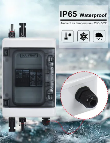 Miniatura 5 de DIHOOL Caja de interruptor de desconexión de panel solar Caja de disyuntor de CC de 40 amperios, caja combinadora de 1000 V PV para RV