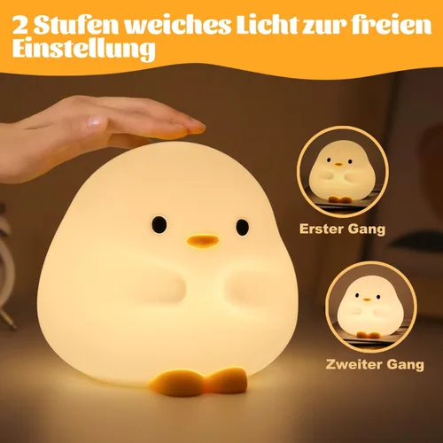 Miniatura 2 de Rytinazzz Luz nocturna de silicona para bebé, lámpara de pato de batería larga de 50 horas, regalo para niños, luz suave y segura para guardería