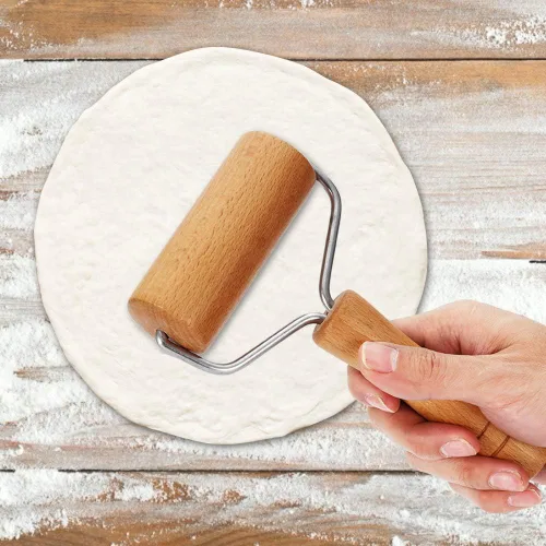 Miniatura 3 de Rodillo de pastelería y pizza Baker Roller Utensilios de cocina de madera para hornear (2)