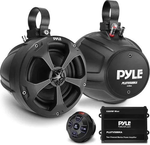 Miniatura 8 de PYLE, Altavoces marinos, altavoces de barco, 1000 W 5.25 pulgadas, sistema todoterreno impermeable, amplificador de 2 canales, estéreo de rango