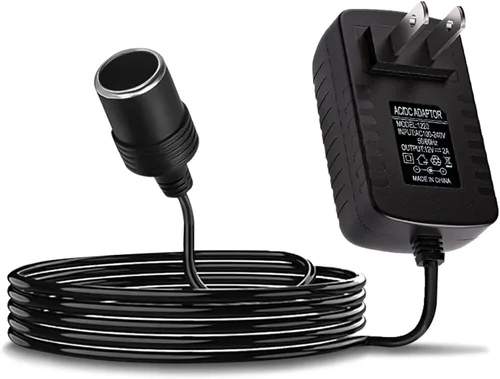Convertidor de CA a CC, adaptador de encendedor de cigarrillos, 100-240V a 12V 2A 24W enchufe de encendedor de cigarrillos de automóvil, adaptador