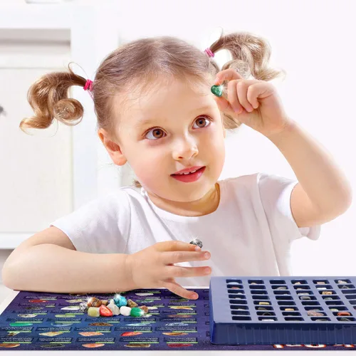 Miniatura 4 de Colección de rocas 48 piezas, kit de educación de rocas y minerales con piedras preciosas para niños, kit de gemas de geología con ojo de tigre