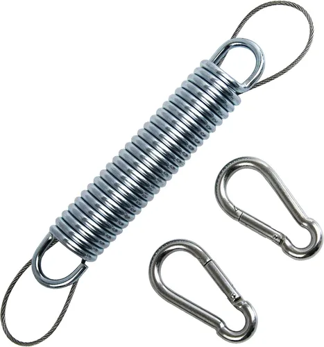 Miniatura 9 de Muelles oscilantes para porche, capacidad de 700 libras, kit de resorte de acero inoxidable para silla colgante, 2 resortes, 4 mosquetones de gancho