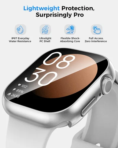 Miniatura 4 de Goton - Funda impermeable para Apple Watch 38 mm Series 3 2 1, protector de pantalla de vidrio templado, protección completa de policarbonato duro
